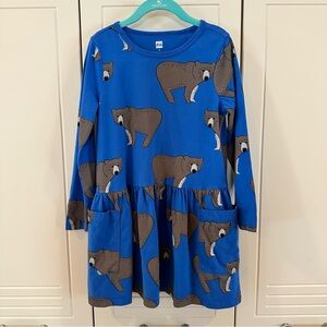 Tea Collection Girls Size 6 Dress | Vibrant Blue with Cute Bears 🐻 and pockets!